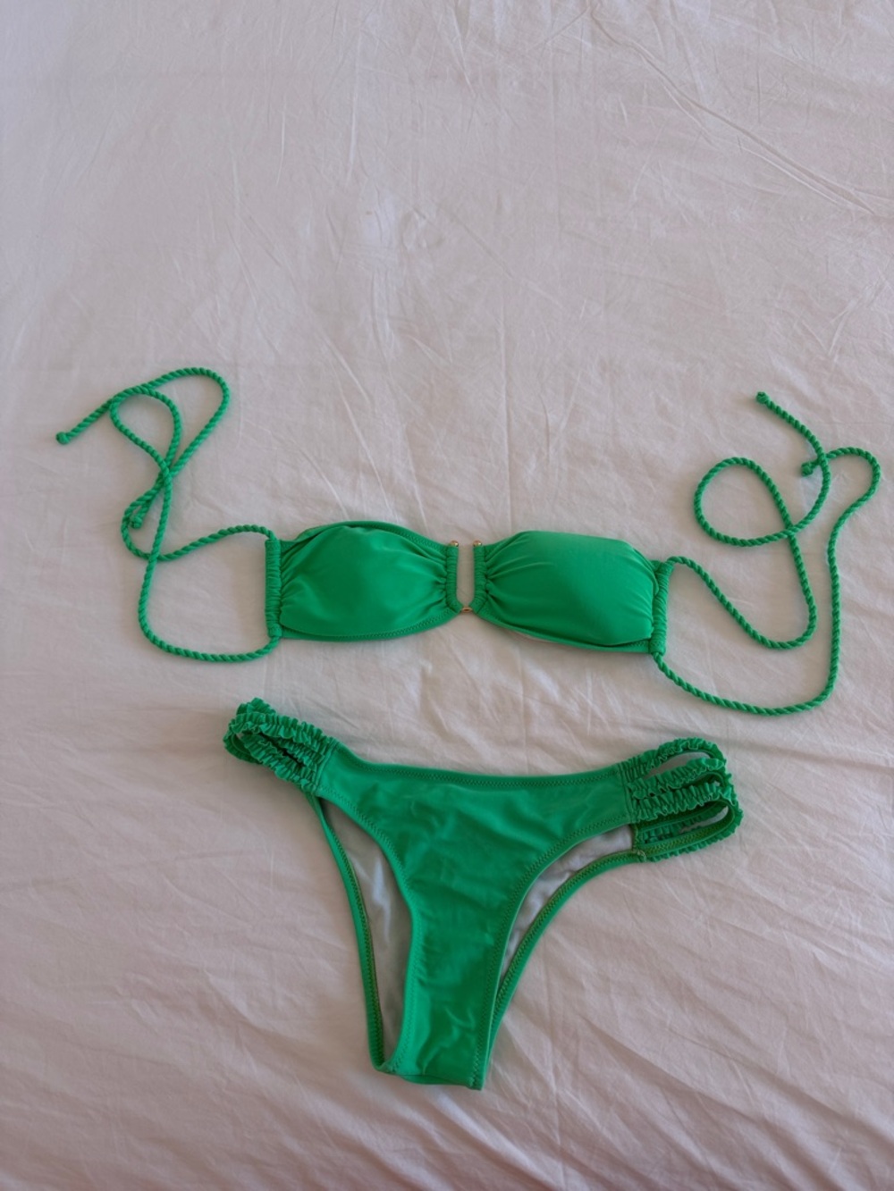 Green Bandeau Bikini Set - Women